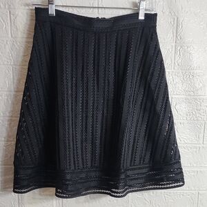 J. Crew Black A-Line Lace Skirt